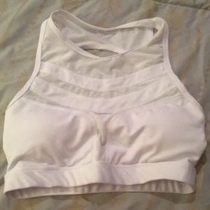 White mesh sports bra